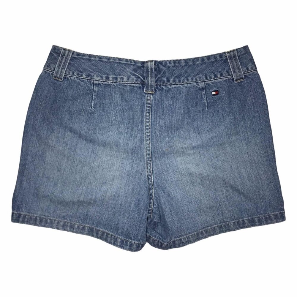 READ Tommy Hilfiger Jean Shorts Womens 10 Light Wash Embroidered Logo Jean - Picture 6 of 9